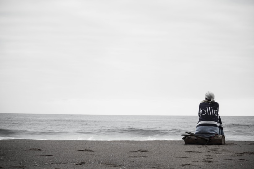 blonde on beach