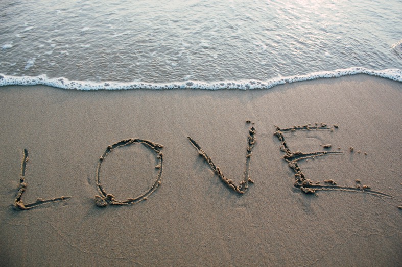 love in sand